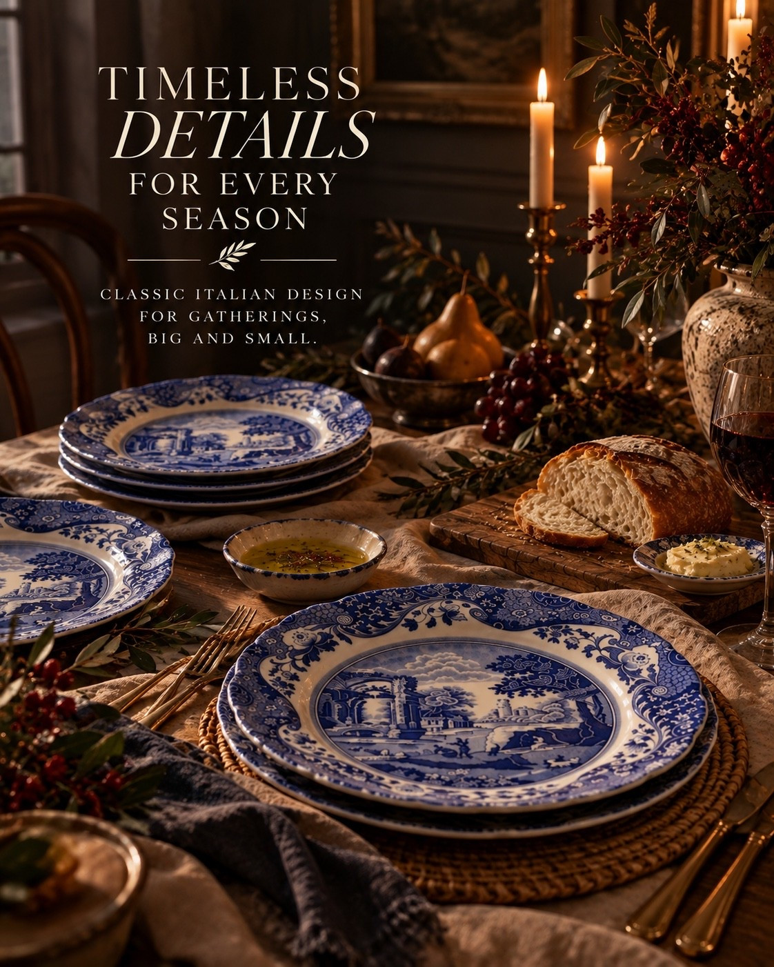 Some pieces don’t belong to a season—they belong to the way you live. 🍷✨

Blue-and-white Italian-inspired dinnerware has that rare quality of making an ordinary table feel collected, storied, and just a little more special. Sunday pasta, dinner with friends, Thanksgiving, Christmas… it’s the kind of detail that never really goes out of style.

Because a beautiful table doesn’t need an occasion.

Sometimes, it creates one.

#ItalianStyle #ItalianHome #ItalianDecor #Tablescape #TableSetting #Dinnerware #BlueAndWhite #TimelessHome #CollectedHome #OldWorldStyle #EuropeanStyle #HostingAtHome #EntertainingAtHome #AmazonHome #AmazonFinds #CallsignDesign