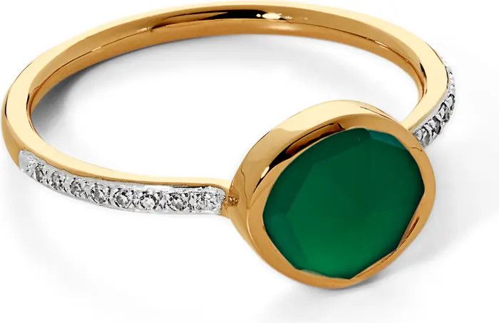 Siren Green Onyx & Diamond Stacking Ring | Nordstrom