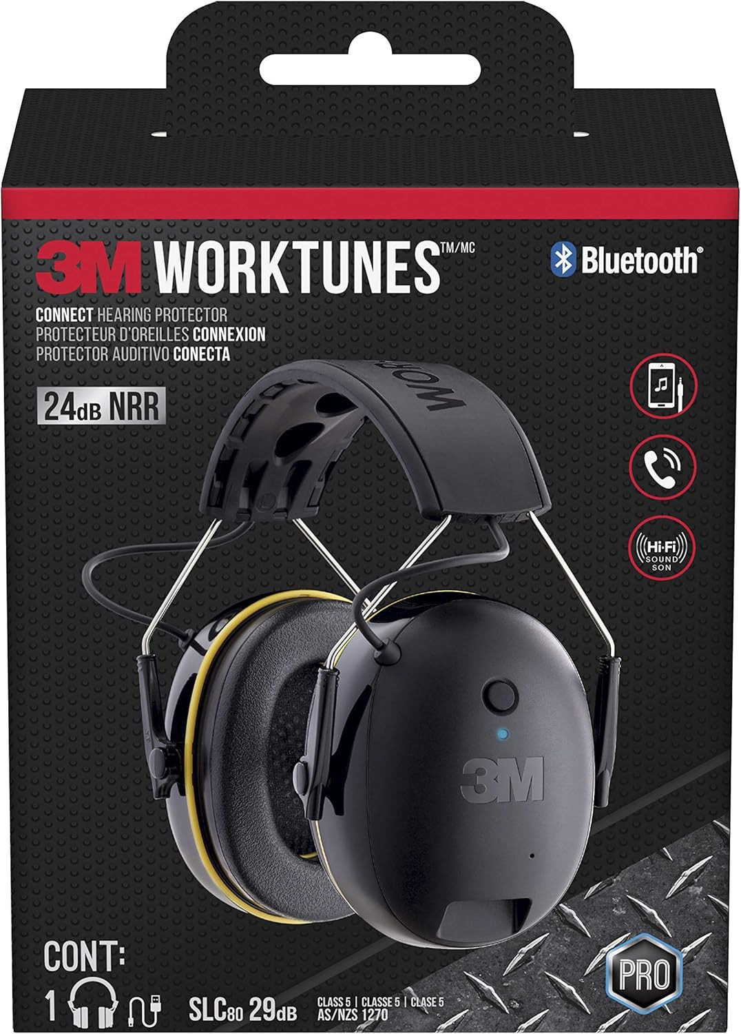 3M WorkTunes Connect Hearing Protector with Bluetooth Technology, 24 dB NRR, Ear protection for M... | Amazon (US)