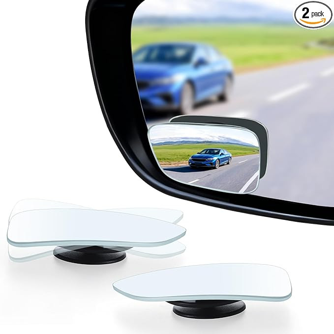 Amazon.com: LivTee Blind Spot Car Mirror, HD Glass Frameless Convex Side Mirror Blindspot, Wide A... | Amazon (US)