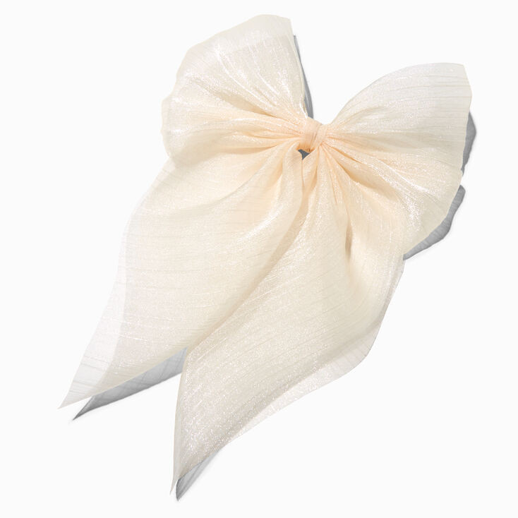 Ivory Sheer Bow Hair Clip | Claire's (US)