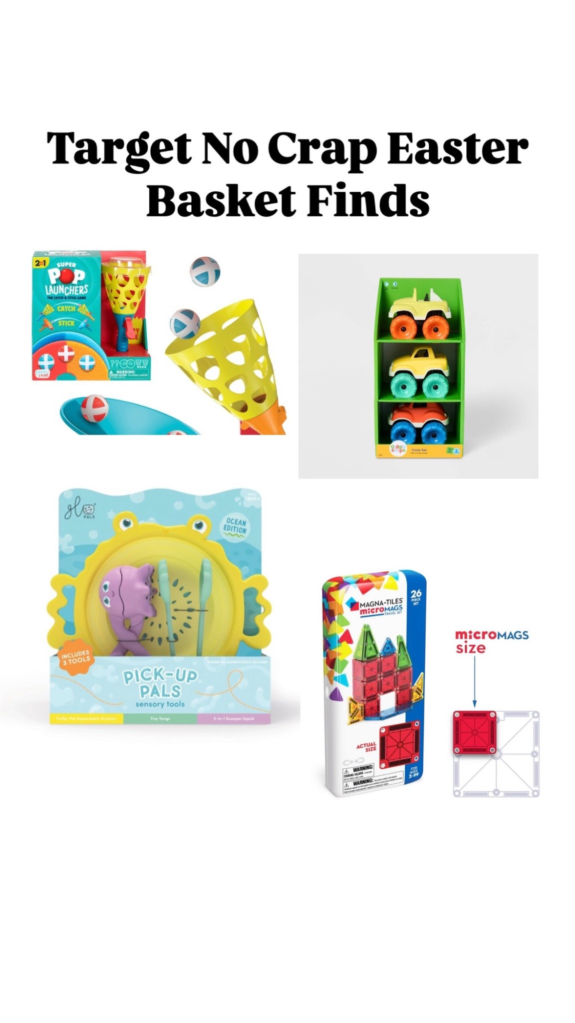 No crap Easter finds at Target! The mini magnatiles are sold out on Amazon, but Target has them (as well as a few other options!)

#LTKFamily #LTKSeasonal #LTKKids
