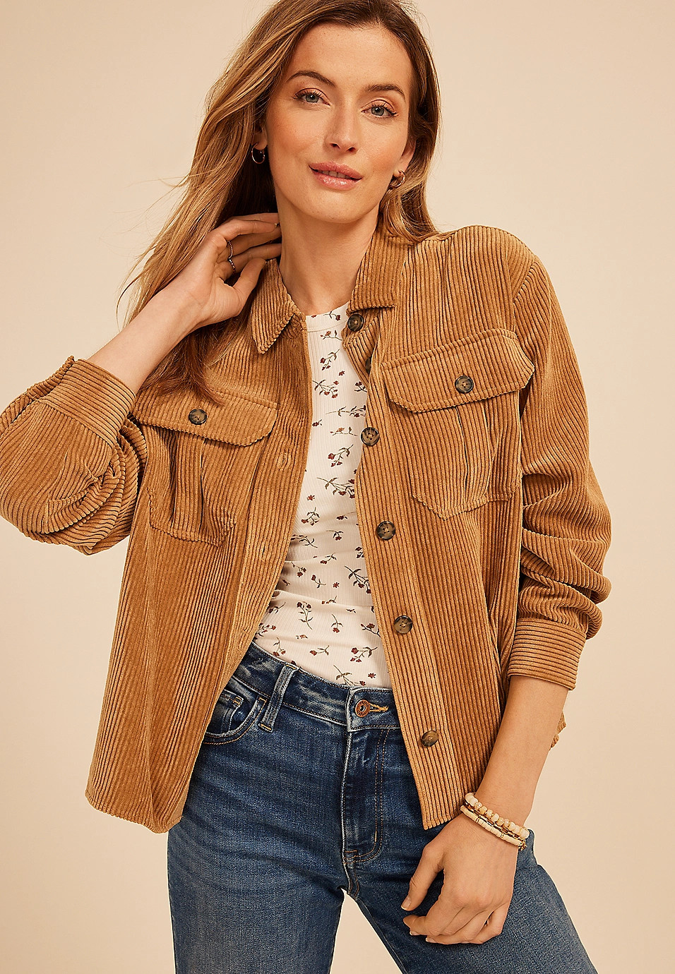 Corduroy Utility Shacket | Maurices