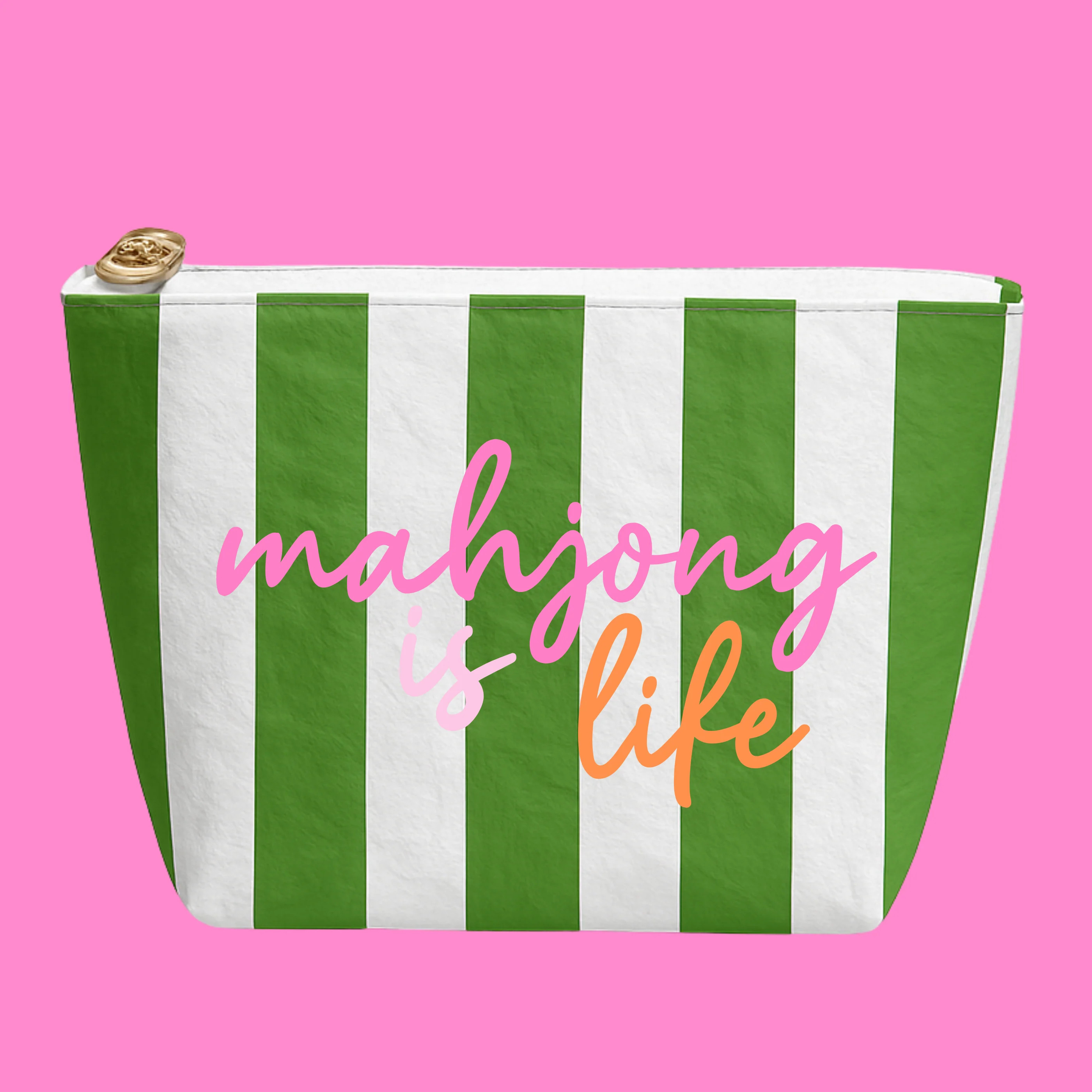 Mahjong Bag | Mahjong is Life Preppy Stripe | Gracewear Collection