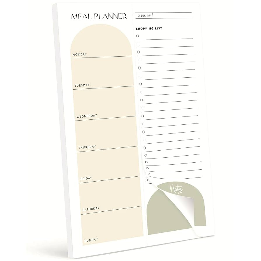 Magnetic Meal Planner 6x9 Inch Weekly Planning Notepad, 52 Sheets with Perforated Grocery List - ... | Amazon (US)