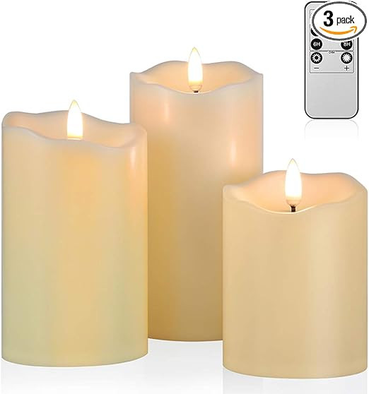 ANGELLOONG Flickering Flameless Candles, Most Realistic LED Candles with Remote and Timer, Set of... | Amazon (US)