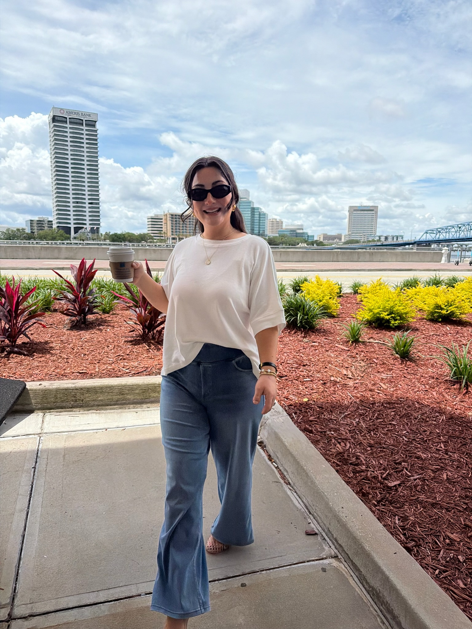 Cute and comfy!

Oversized tee size small 
Stretchiest and softest denim pants size medium petite 

5'0" 140lbs 
Petite friendly outfit

#LTKootd #LTKPetite #LTKSaleAlert