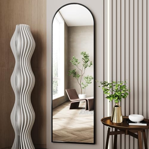 AUYHM Wall Mirror Full Length 18"x58",Arched Floor Mirror,Full Length Wall Mirrors,Arched Wall Mirrors,Full Body Mirror,Black Frame | Amazon (US)