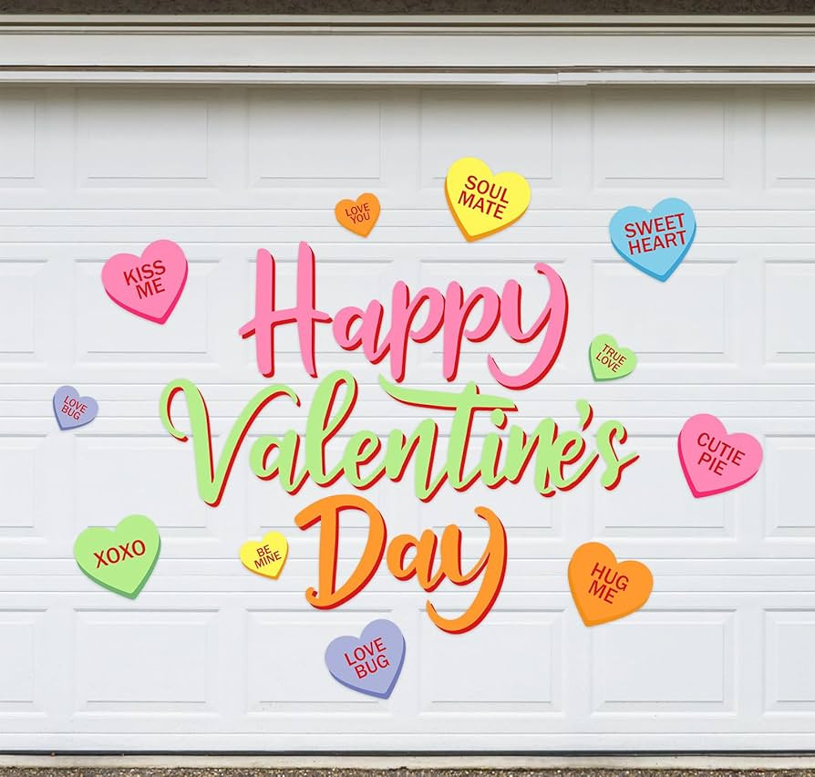 27Pcs Happy Valentine's Day Garage Decoration Magnet Stickers Colorful Conversation Heart Refrige... | Amazon (US)