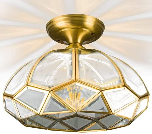 12.5 inch Gold Light Fixture,Flush Mount LED Ceiling Light Fixture,Semi Flush Mount Ceiling Light... | Amazon (US)