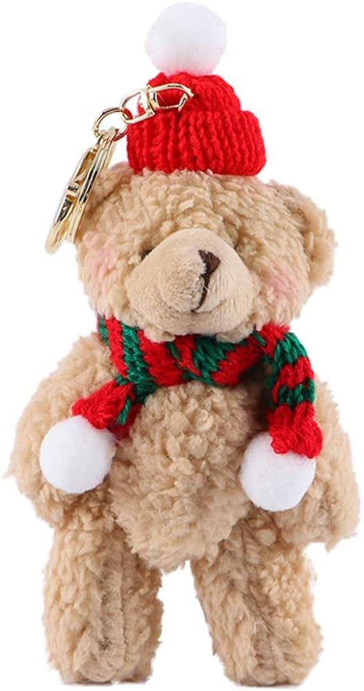 Amazon.com: Korean Style Key Ring Creative Cute Car Key Accessories Christmas Hat Girls s Bear Do... | Amazon (US)