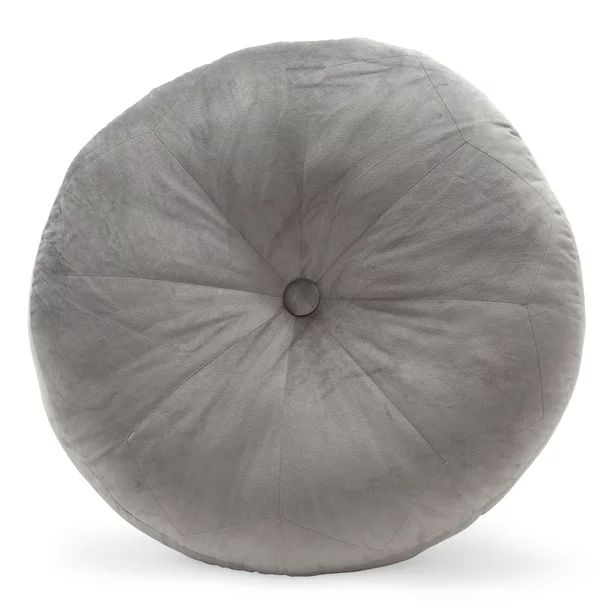 MoDRN Circular Velvet Floor Pillow, Grey | Walmart (US)