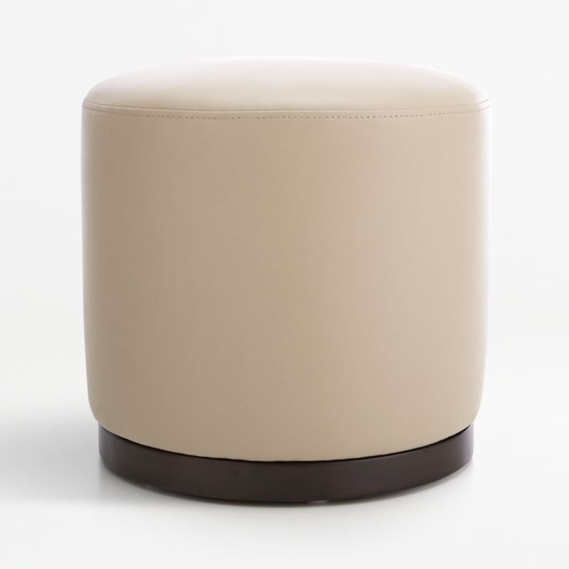 Zoey Leather Swivel Ottoman + Reviews | Crate and Barrel | Crate & Barrel