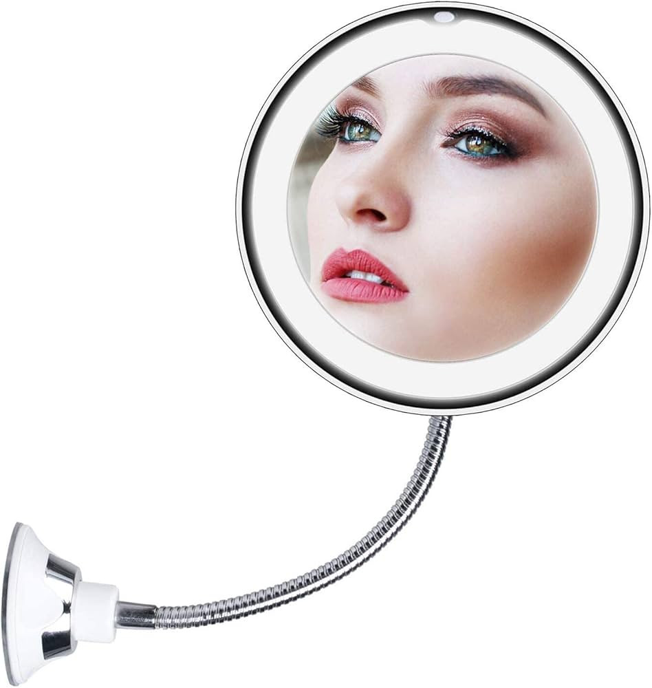 10x Magnifying Mirror with Light, Flexible Gooseneck Make up Mirror with Lights and Magnification... | Amazon (US)