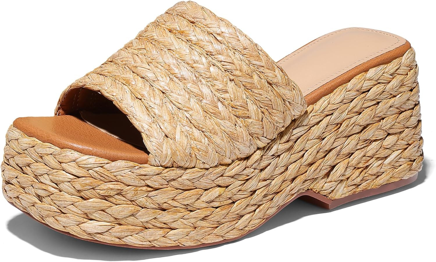 Ancomafio Platform Espadrille Sandals for Women，Platform Slip on Wedges Slides Bohemia Sandals ... | Amazon (US)