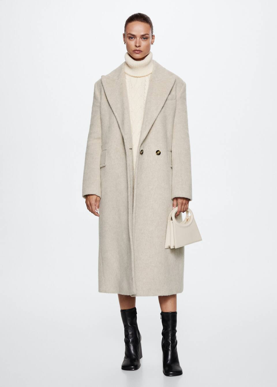 Wool coat fur effect | MANGO (US)