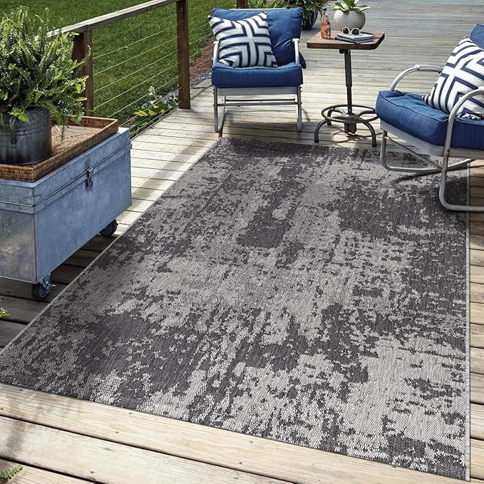 Keen Home Design Terrace Outdoor Area Rug - 5x8 Washable Indoor/Outdoor Rug for Patio, Kitchen, B... | Amazon (US)