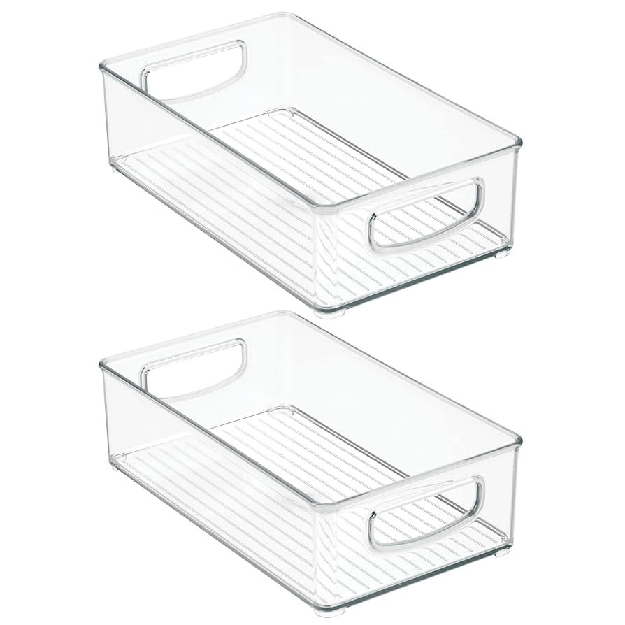 mDesign Small Plastic Bathroom Storage Container Bins with Handles for Organization in Closet, Ca... | Amazon (US)