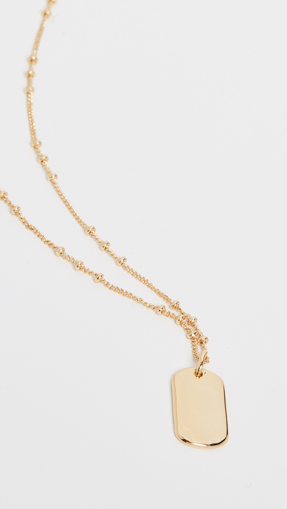 Gorjana Griffin Dog Tag Necklace Gold One Size | Shopbop