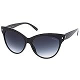 zeroUV - Oversize Vintage Mod Womens Fashion Cat Eye Sunglasses 59mm (Black) | Amazon (US)