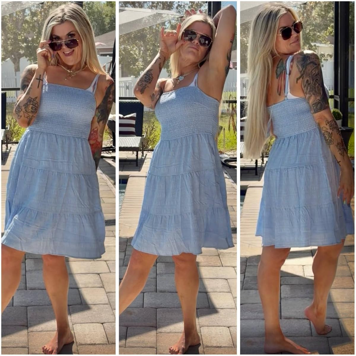 This summer dress and these sunglasses are perfect for any casual day. 

#SummerStyle 

 #LTKgrwm #LTKootd #LTKSeasonal