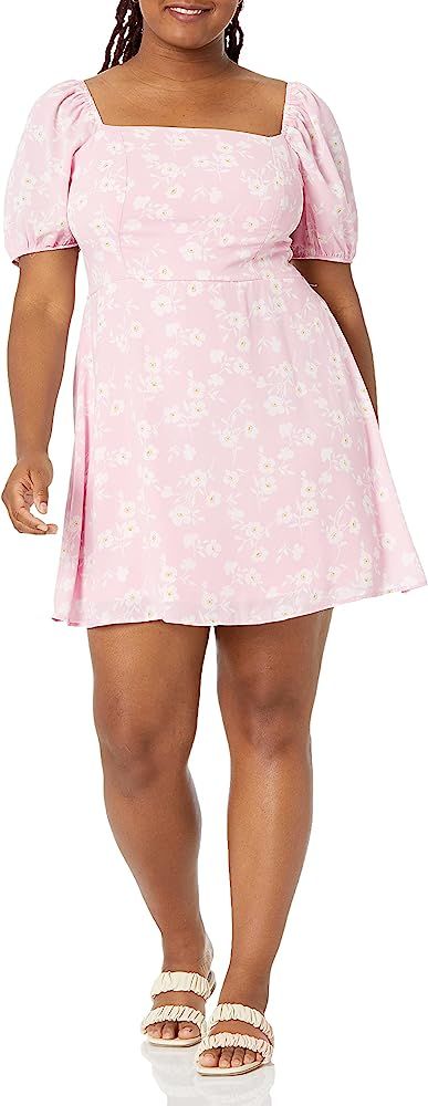 Wild Meadow Women's Puff Short Sleeve Square Neck Mini Dress | Amazon (US)