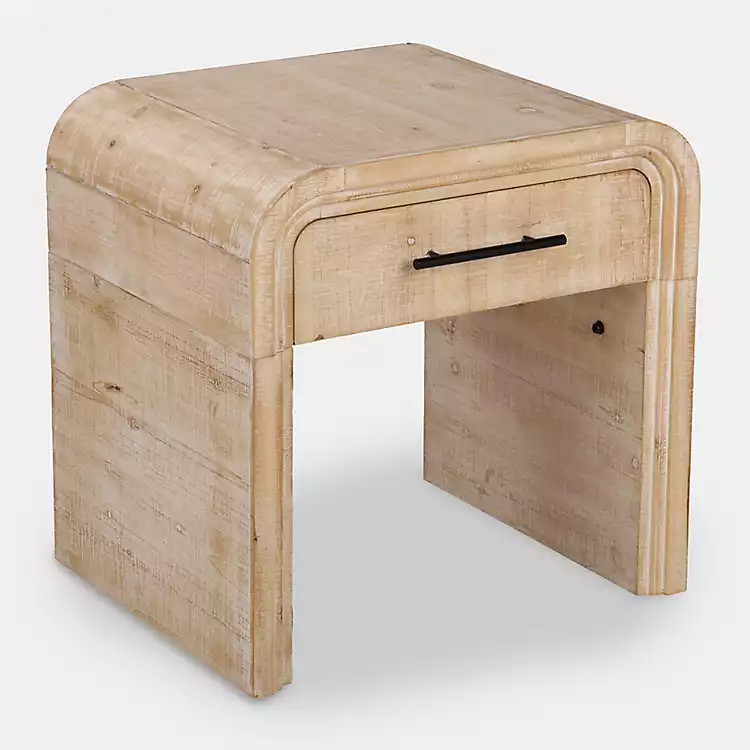 New! Whitewashed Pasadena Wood Side Table | Kirklands