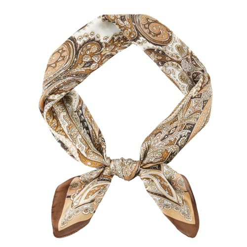 DAMILY 90 x 90 cm Wild Rag Cowboy-Schals für Herren, Großes Rancher-Halstuch mit seidenartigem Gefühl, Übergroßes Western-Bandana (Braun) | Amazon (DE)