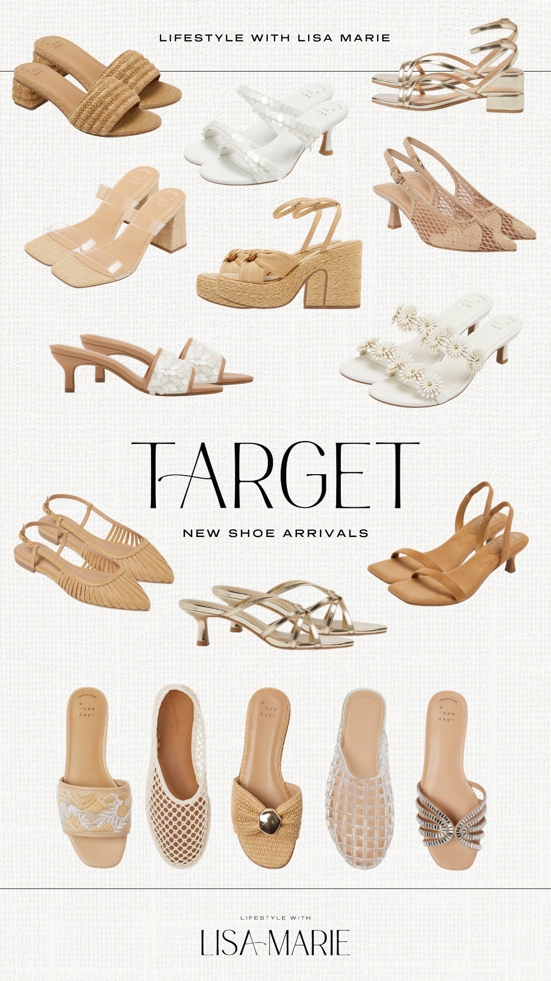 New spring and summer shoe arrivals from Target! Neutral sandals. Neutral wedges. Vacation outfit. Resort wear. Neutral slide sandals. 


#LTKootd #LTKTravel #LTKSwim
