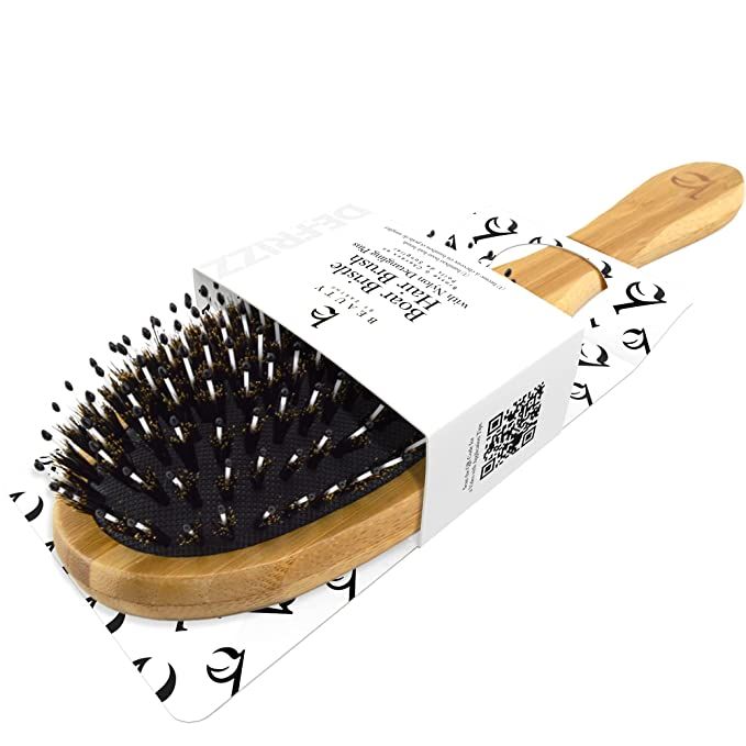 Boar Bristle Hair Brush - Hair Brushes for Women, Curly Hair Brush With Nylon Pins, Detangler Bru... | Amazon (US)
