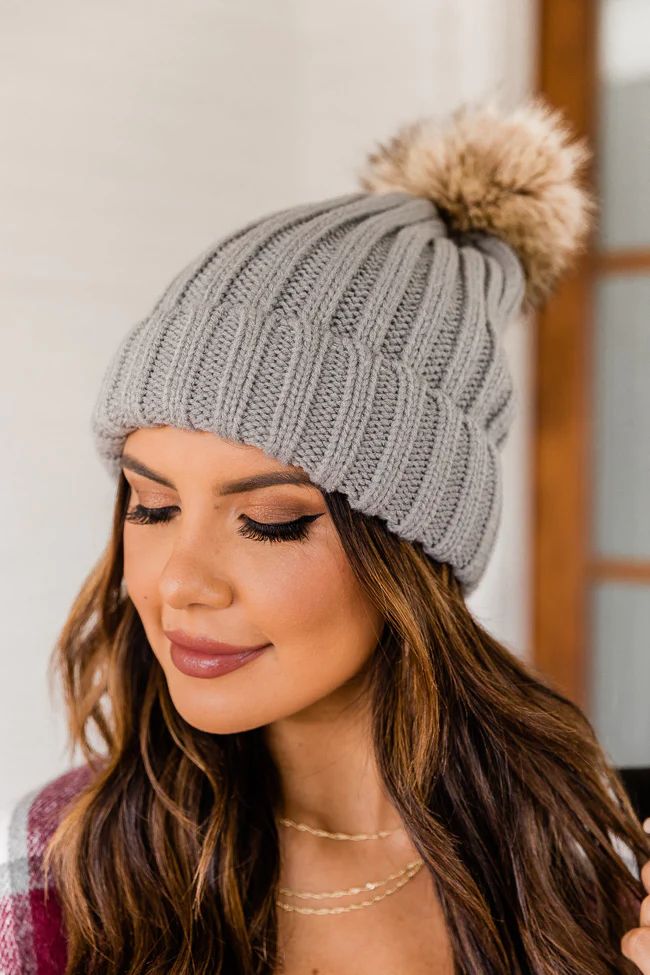 No Guarantees Grey Beanie | The Pink Lily Boutique