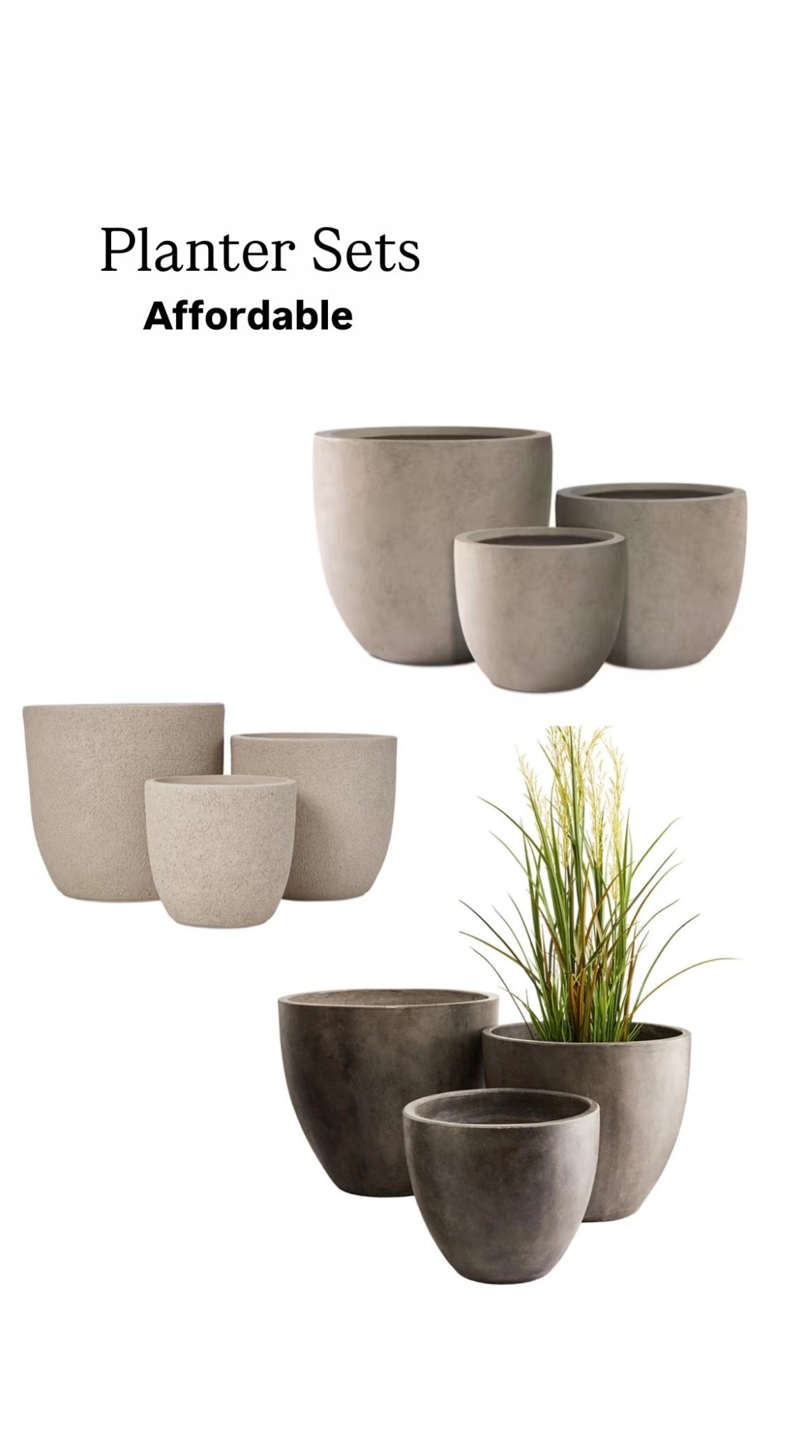 Affordable outdoor Planter Sets 
Because I am looking for myself! 
Plant Flower Pots in Small, Medium, Large Outdoor Plant Pots. Plant pots with Drainage. linking  others too. 

😊Follow along for more - I post things I would buy myself and maybe am! 

#LTKOutdoor #OutdoorPlanters #PlanterPots #LargeFlowerPots #LTKPatioFinds #LTKGarden 

#LTKSeasonal #LTKHome