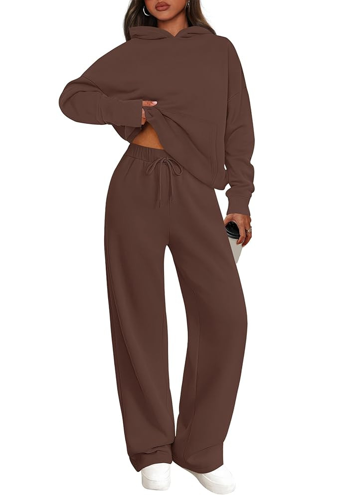 PRETTYGARDEN Women's 2 Piece Outfits Fall Sweatsuits Oversized Hoodies Wide Leg Sweatpants Tracks... | Amazon (US)