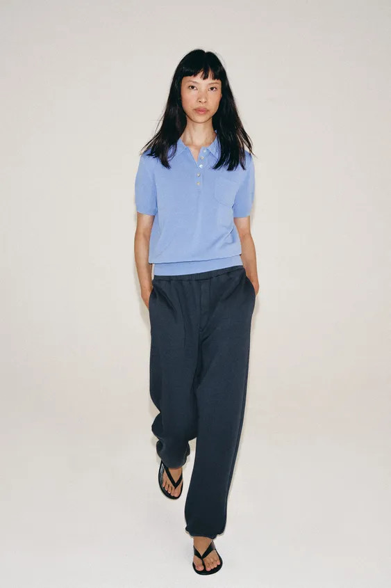 SHORT SLEEVE KNIT POLO SHIRT | Zara UK