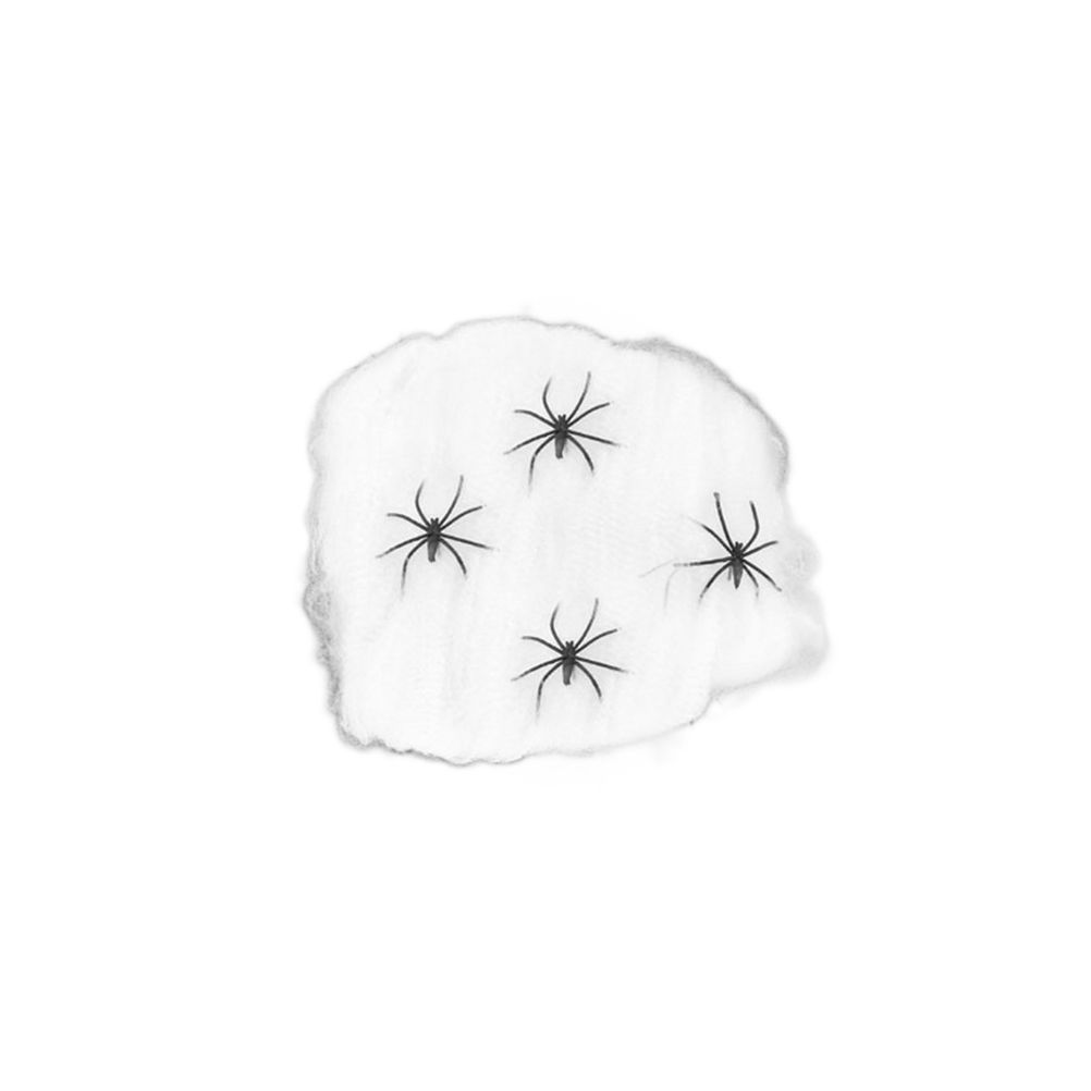 NICEXMAS 100G Cotton Fake Spider Web and 4 Spiders Halloween Cobwebs Spiderweb Haunted House Necr... | Walmart (US)