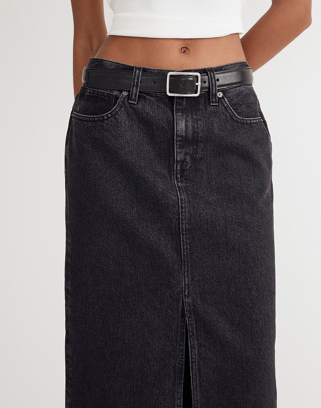 Denim Mid-Rise Maxi Skirt in Lunar Wash | Madewell