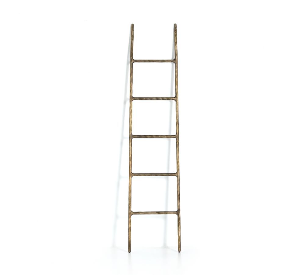 Antique Leaning Brass Ladder Rack | Pottery Barn (US)