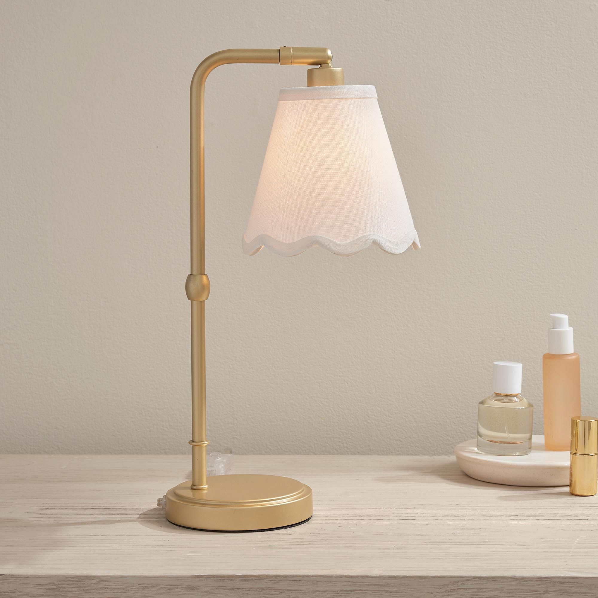 Amelia Linen Scallop Desk Lamp (16") | Pottery Barn Teen