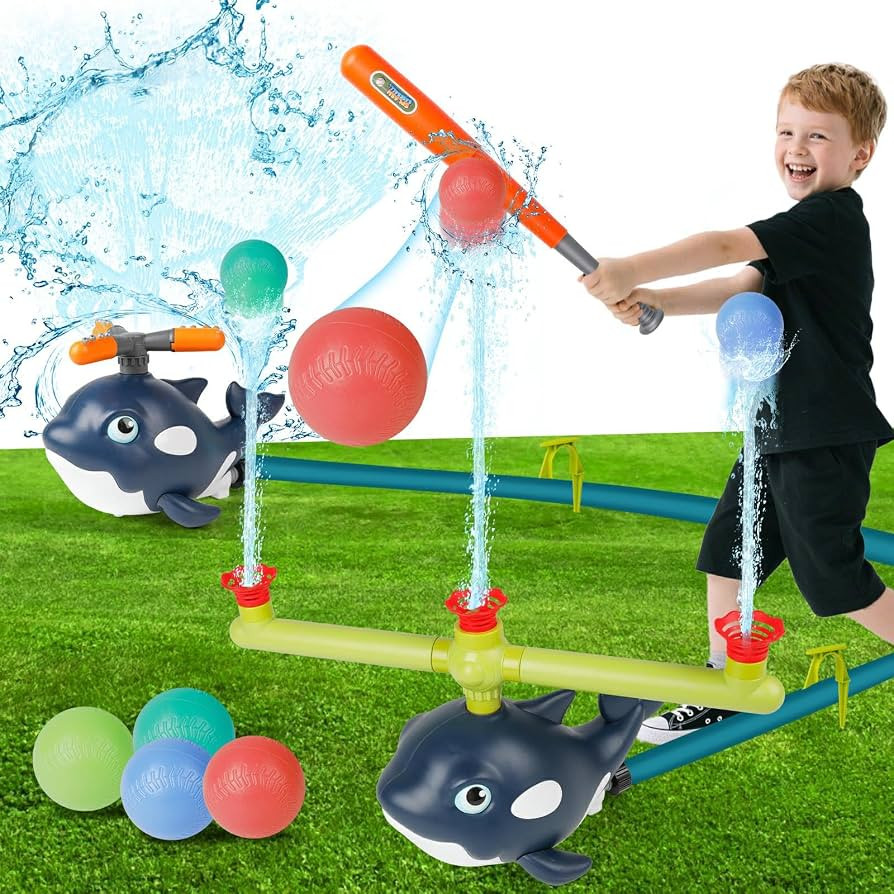 Sprinkler for Kids, 2-in-1 Whale Water Sprinkler Toddler Outdoor Toys Summer Water Toy with 3 Jet... | Amazon (US)