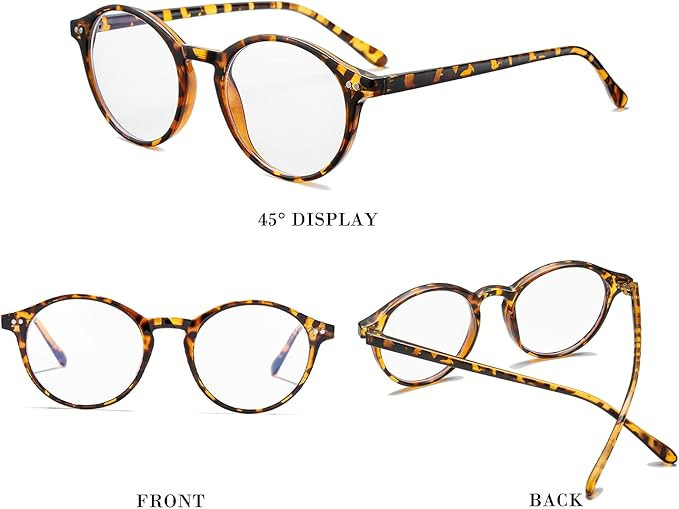 HJSTES Vintage Blue Light Glasses for Women Men Round Bluelight Blocking Glasses Thick TR90 Frame... | Amazon (US)