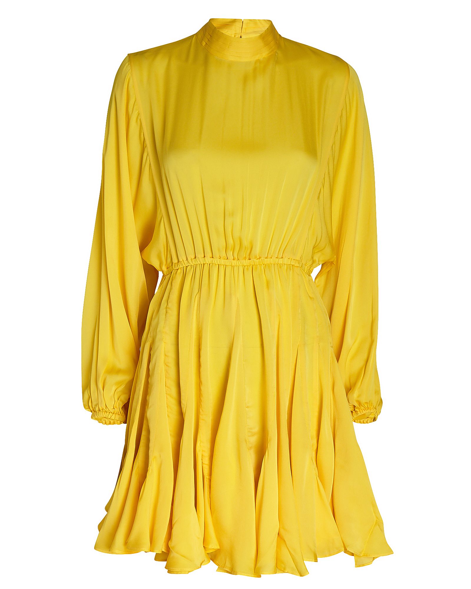 RHODE Caroline Satin Mini Dress, Yellow P | INTERMIX