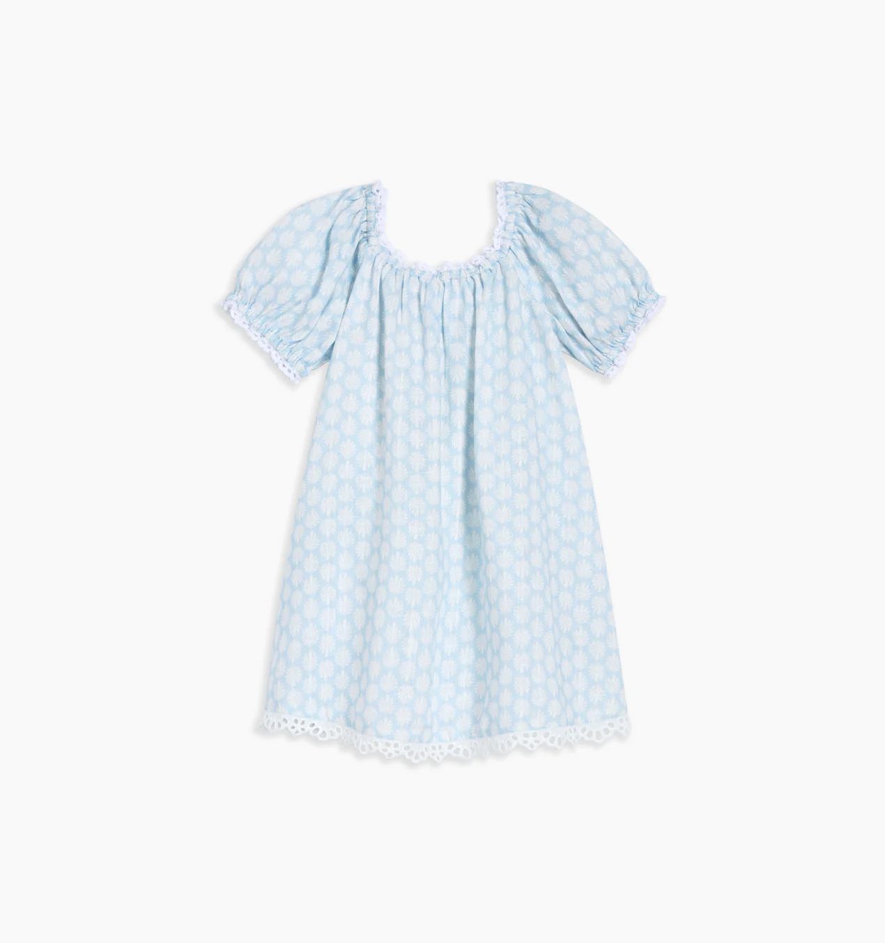 The Baby Sienna Dress - Powder Blue Baroque Shell Linen | Hill House Home