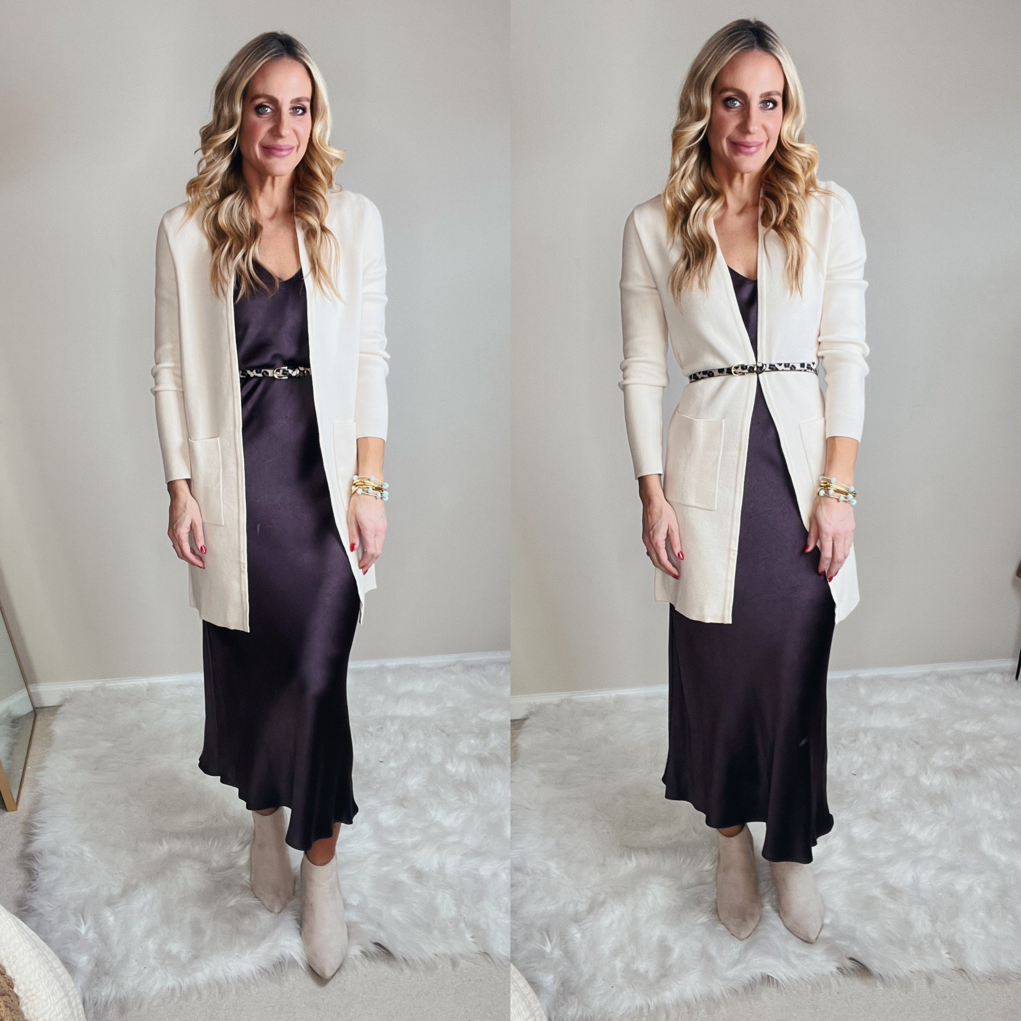 Amazon workwear. Affordable work outfit. Animal print belt. Cardigan sweater. Work dress. How to wear. How to style. How to wear a waist belt  

#LTKMostLoved #LTKover40 #LTKworkwear