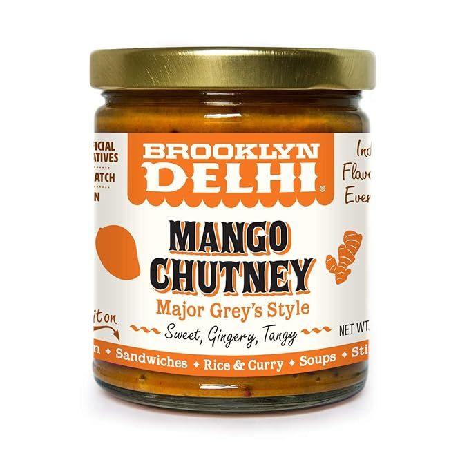 Brooklyn Delhi Mango Chutney, Major Grey Style Sweet, Gingery, Tangy, 9 Oz | Amazon (US)