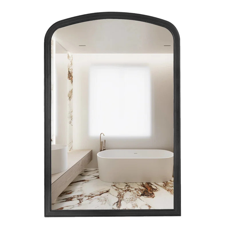Lucena Farmhouse Wood Arched Wall Mirror | Wayfair North America