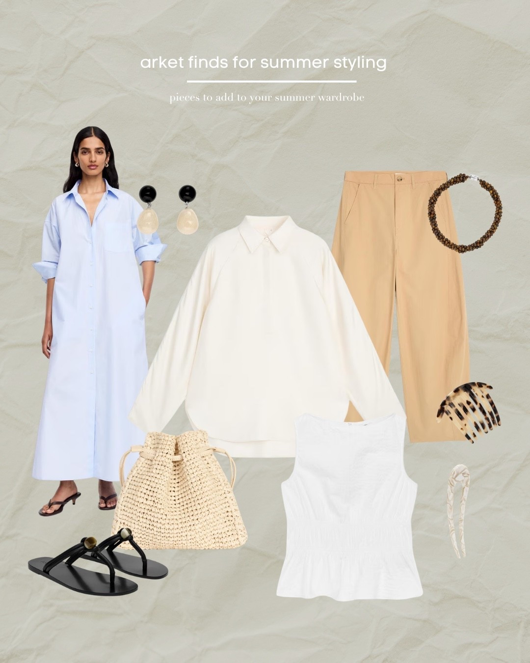 Arket, Summer, Summer Dress, Shirt, Pastels, Neutrals, Summer Style, Sandals, Summer Holiday

#LTKspring #LTKsummer #LTKuk