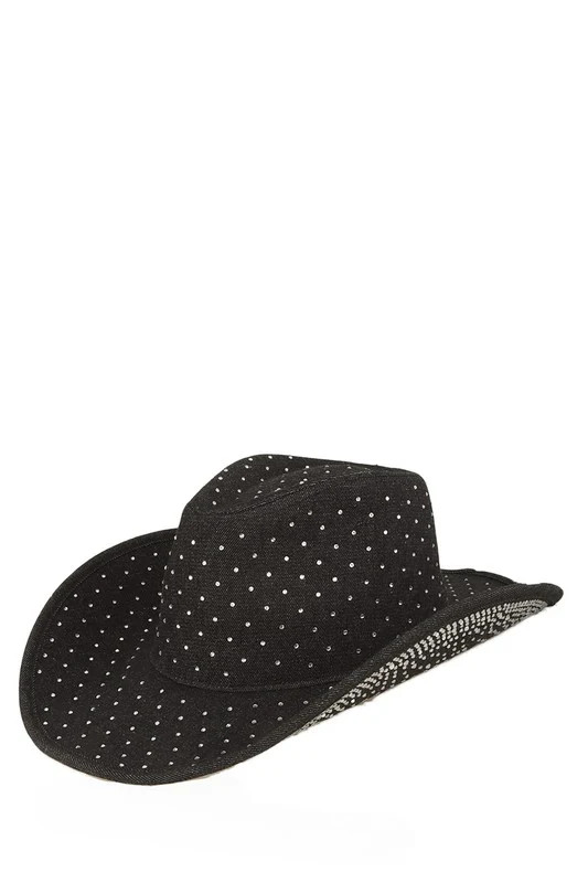 Studded Rhinestone Cowboy Hat BLACK / OS | Casual Chic Boutique