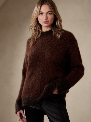 Petite Andi Oversized Alpaca-Blend Sweater | Banana Republic (US)