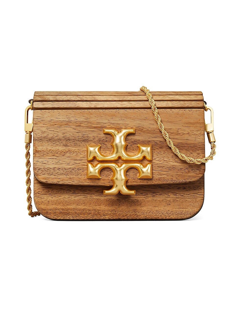 Tory Burch Women's Small Eleanor Wood & Leather Shoulder Bag - Natural | Saks Fifth Avenue