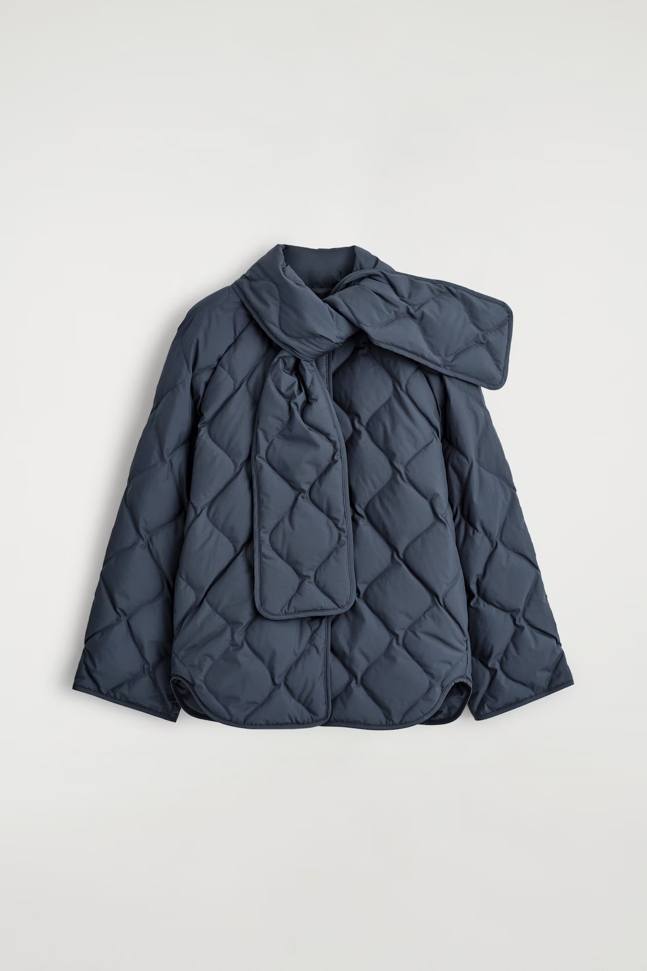 SCARF DETAIL QUILTED LINER JACKET - NAVY | COS US | COS (EU)